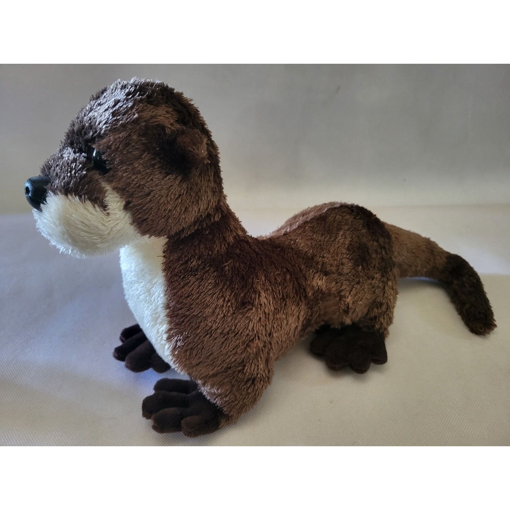 Aurora River Otter Plush Stuffed Animal Toy Brown White 16" realistic lifelike